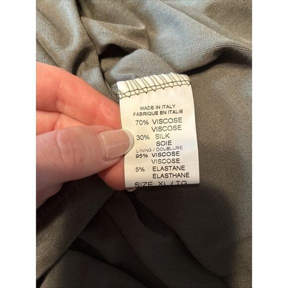 New bellambra silk blend floral dress Green White Pink Knee Length Xl Italy - Picture 5 of 5